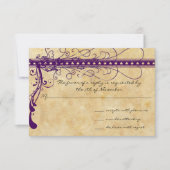 中世ルネッサンス紫フェイク羊皮紙 招待状 (正面)