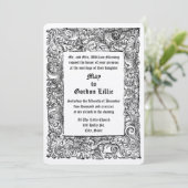 中世ルネッサンス縁ど結婚ウッドブロック 招待状 (スタンド正面)