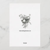 中世ルネッサンス縁ど結婚ウッドブロック 箔招待状 (裏面)