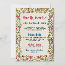 中世ルネッサンス誕生日招待状 招待状