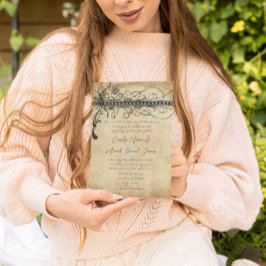 中世ルネッサンス黒ファンキー渦巻きエレガント旋回 招待状