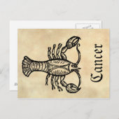 中世ルネッサンス〔占星術の〕十二宮図シンボルがん ポストカード (正面/裏面)