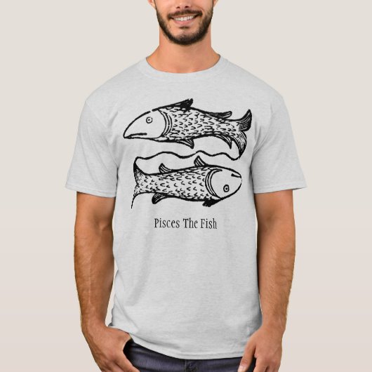 中世ルネッサンス〔占星術の〕十二宮図シンボルピッセスフィッシュ Tシャツ (正面)