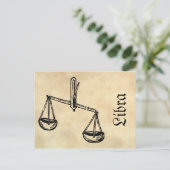 中世ルネッサンス〔占星術の〕十二宮図シンボルリブラ ポストカード (スタンド正面)