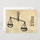 中世ルネッサンス〔占星術の〕十二宮図シンボルリブラ ポストカード (正面/裏面)