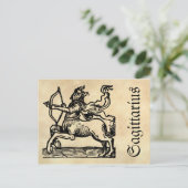 中世ルネッサンス〔占星術の〕十二宮図シンボル射手座 ポストカード (スタンド正面)