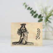 中世ルネッサンス〔占星術の〕十二宮図シンボル《星座》乙女座 ポストカード (スタンド正面)