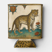 中世レオパードの赤い花 缶クーラー (正面)