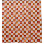 中世レッドイエローマジカルファンタジー紋章 シャワーカーテン (正面)