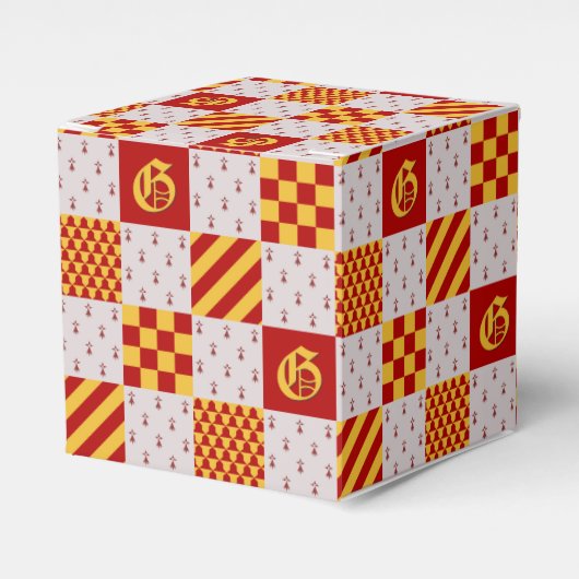 中世レッドイエローマジカルファンタジー紋章 フェイバーボックス (正面サイド)