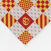 中世レッドイエローマジカルファンタジー紋章 フリースブランケット (角)