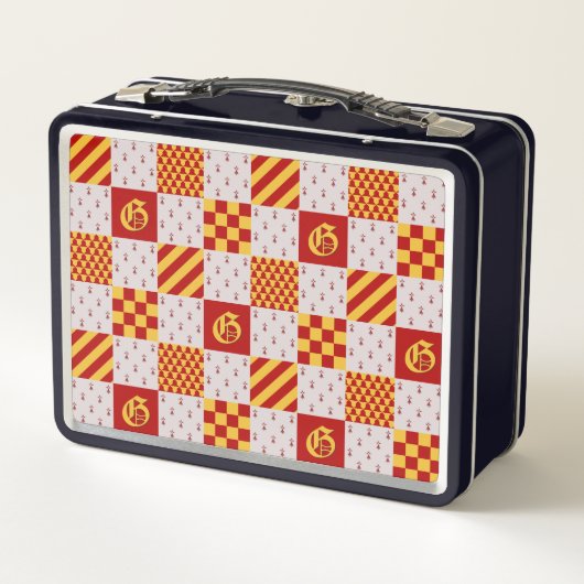 中世レッドイエローマジカルファンタジー紋章 メタルランチボックス (裏面)