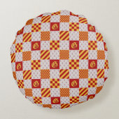 中世レッドイエローマジカルファンタジー紋章 ラウンドクッション (裏面)