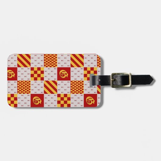 中世レッドイエローマジカルファンタジー紋章 ラゲッジタグ (正面横)