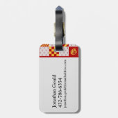 中世レッドイエローマジカルファンタジー紋章 ラゲッジタグ (裏面縦)