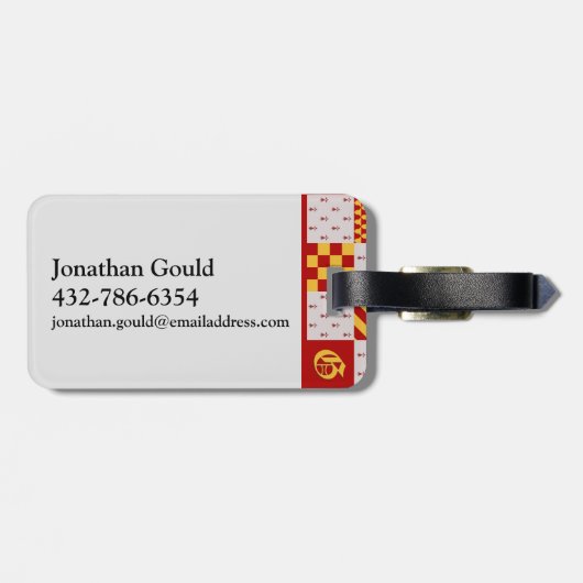 中世レッドイエローマジカルファンタジー紋章 ラゲッジタグ (裏面横)