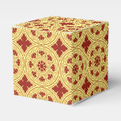中世ロマネスク様式の紅黄色のロゼット花 フェイバーボックス (正面サイド)