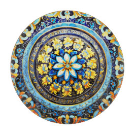 中世ロマンイタリアンマスペインのジョリカフローラ カッティングボード