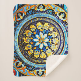 中世ロマンイタリアンマスペインのジョリカフローラ シェルパブランケット