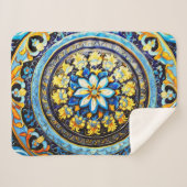 中世ロマンイタリアンマスペインのジョリカフローラ シェルパブランケット (正面(横))