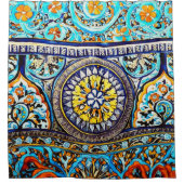 中世ロマンイタリアンマスペインのジョリカフローラ シャワーカーテン (正面)