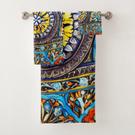 中世ロマンイタリアンマスペインのジョリカフローラ バスタオルセット