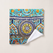 中世ロマンイタリアンマスペインのジョリカフローラ バスタオルセット (ウォッシュタオル)