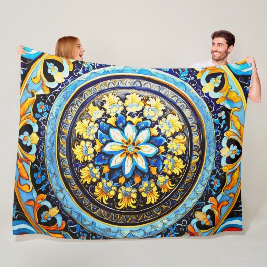 中世ロマンイタリアンマスペインのジョリカフローラ フリースブランケット (インサイチュ)