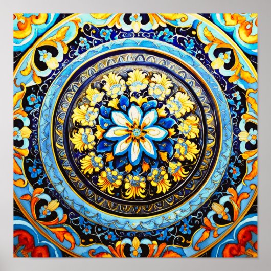 中世ロマンイタリアンマスペインのジョリカフローラ ポスター (正面)