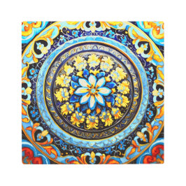 中世ロマンイタリアンマスペインのジョリカフローラ メタルプリント