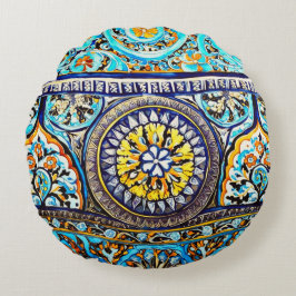 中世ロマンイタリアンマスペインのジョリカフローラ ラウンドクッション