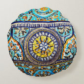中世ロマンイタリアンマスペインのジョリカフローラ ラウンドクッション (裏面)