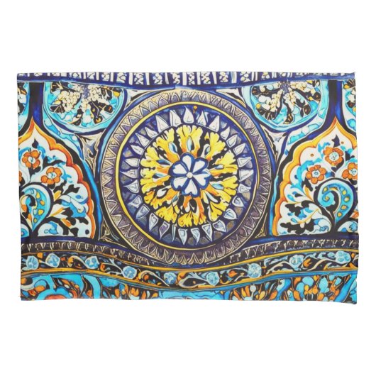 中世ロマンイタリアンマスペインのジョリカフローラ 枕カバー (正面)