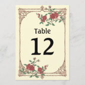 中世ロマン結婚ツのテーブル番号カード (正面)