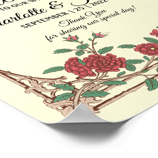 中世ロマン結婚ティックの歓迎看板ポスター ポスター (角)