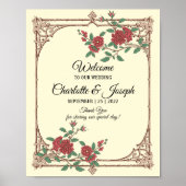 中世ロマン結婚ティックの歓迎看板ポスター ポスター (正面)