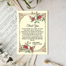 中世ロマン結婚ティックサンキューカード 出欠カード