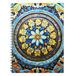 中世ローマイタリアスペインマヨリカ陶器の花柄 ノートブック