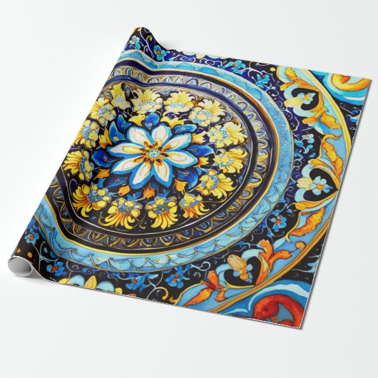 中世ローマイタリアンフローラスペインの分離 ラッピングペーパー (アンロールド)