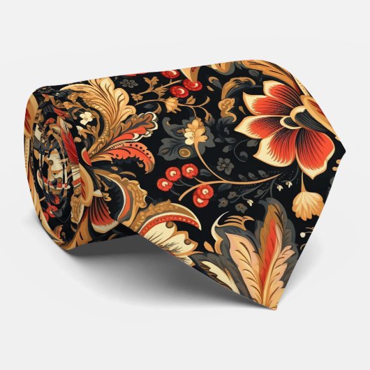 中世ヴィンテージフローラ芸術 ネクタイ (ロール)