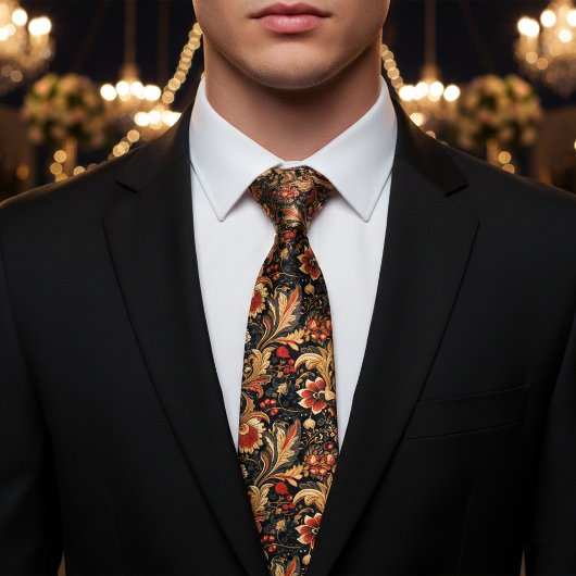 中世ヴィンテージフローラ芸術 ネクタイ