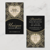 中世ヴィンテージユニーク金ゴールド結婚の名刺 名刺 (正面/裏面)