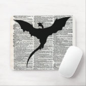 中世ヴィンテージ辞書の紙のドラゴン マウスパッド (マウス)