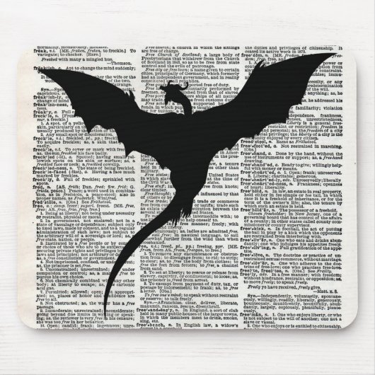 中世ヴィンテージ辞書の紙のドラゴン マウスパッド (正面)