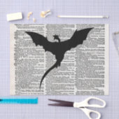 中世ヴィンテージ辞書の紙のドラゴン 薄葉紙 (クラフト)