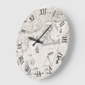 中世世界地図ケベックニュースフランスアメリカ ラージ壁時計 (傾斜)