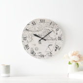 中世世界地図ケベックニュースフランスアメリカ ラージ壁時計 (ホーム)