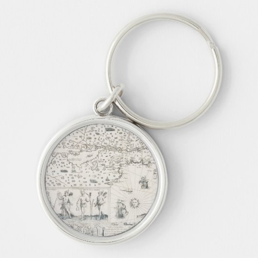 中世世界地図ケベック・ヌーベル – フランス・アメリカ キーホルダー (正面)