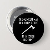 中世人のハートのおもしろいなバイキングへの方法 缶バッジ (正面&裏面)