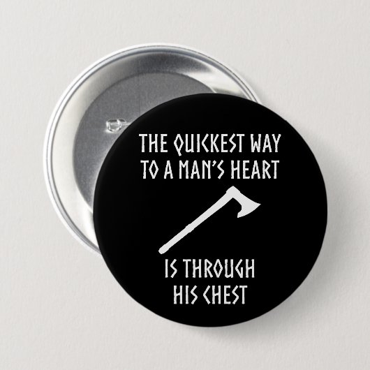 中世人のハートのおもしろいなバイキングへの方法 缶バッジ (正面&裏面)